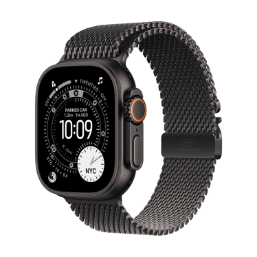 [Open Box] Apple Watch Ultra 3 - 49mm - Black Titanium - Black Titanium Milanese Loop - Medium